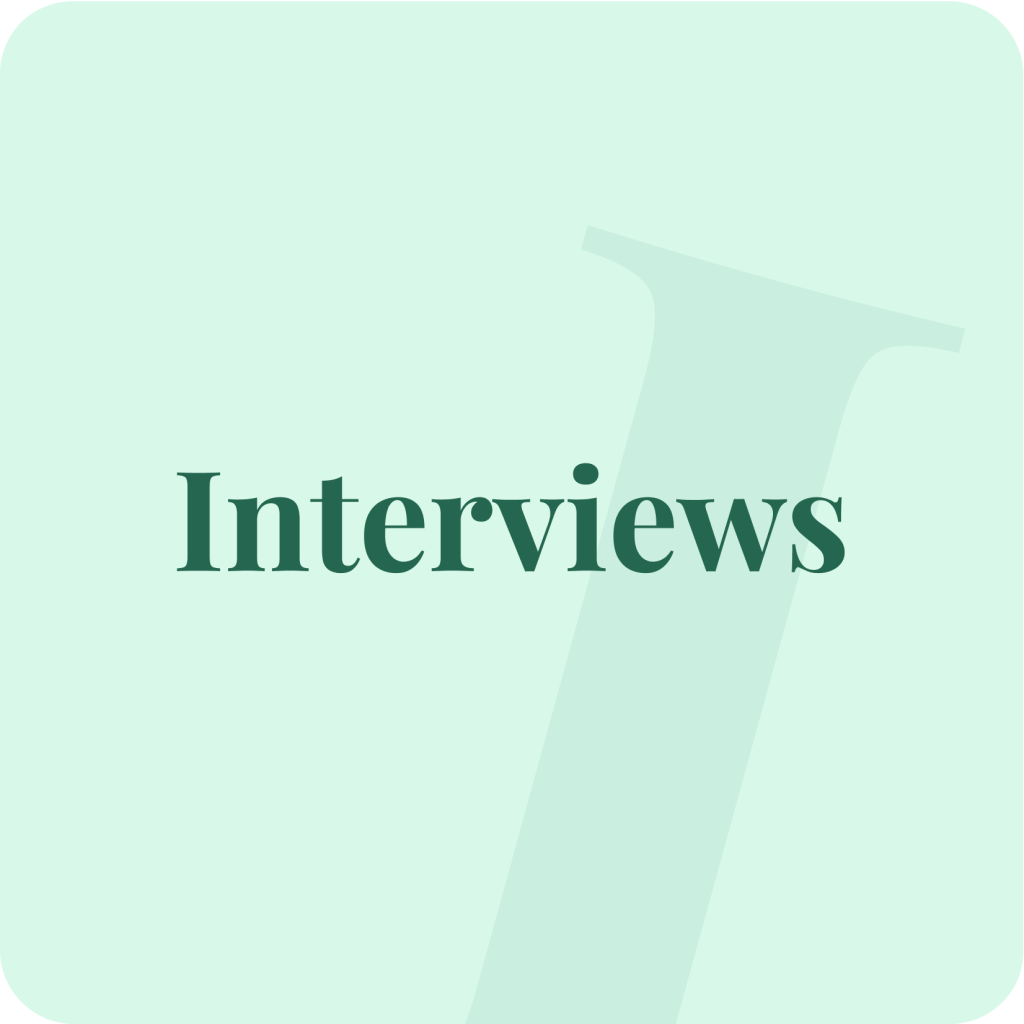 Clickable button: Interviews